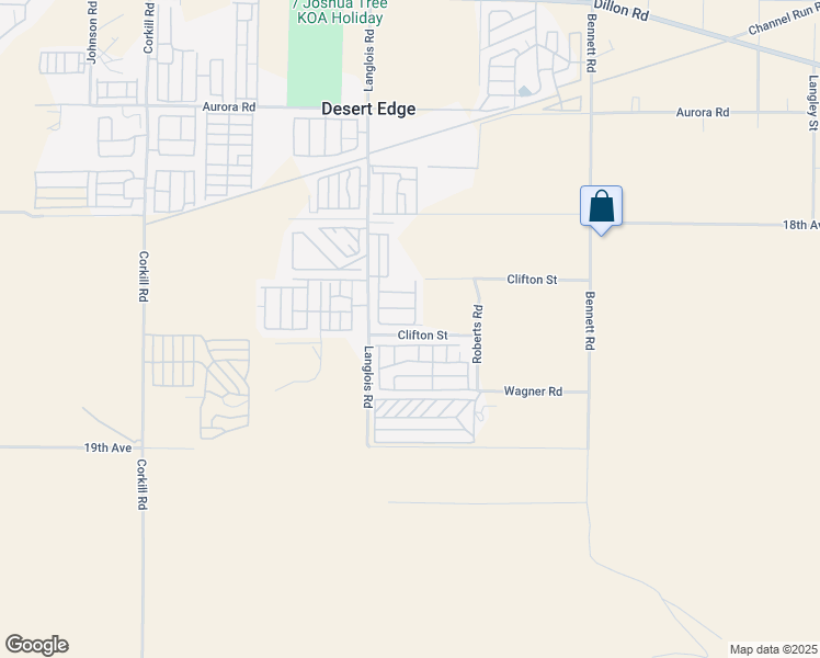 map of restaurants, bars, coffee shops, grocery stores, and more near 18070 Langlois Road in Desert Hot Springs