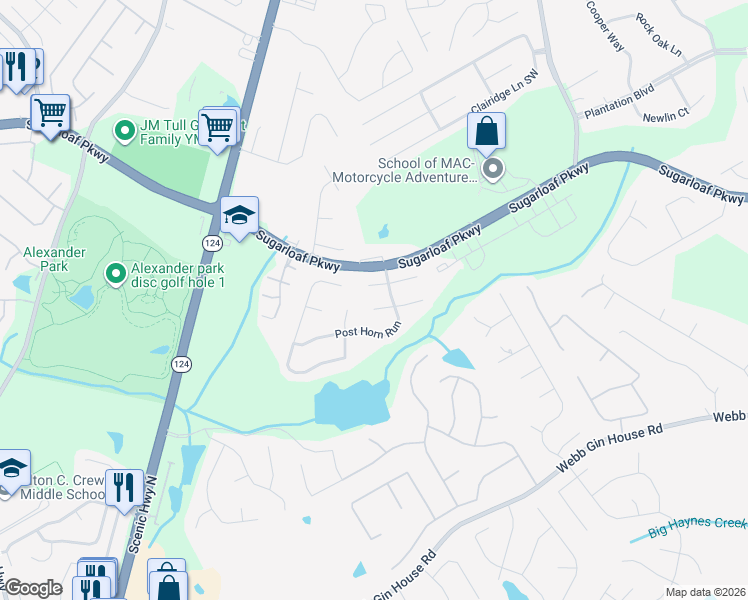 map of restaurants, bars, coffee shops, grocery stores, and more near 993 Huntsman Trce in Lawrenceville