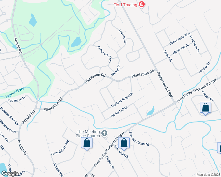 map of restaurants, bars, coffee shops, grocery stores, and more near 410 Hunters Cove Court in Lawrenceville