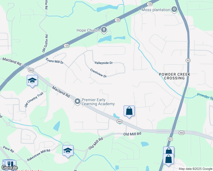 map of restaurants, bars, coffee shops, grocery stores, and more near 216 Mill Stone Glen in Dallas