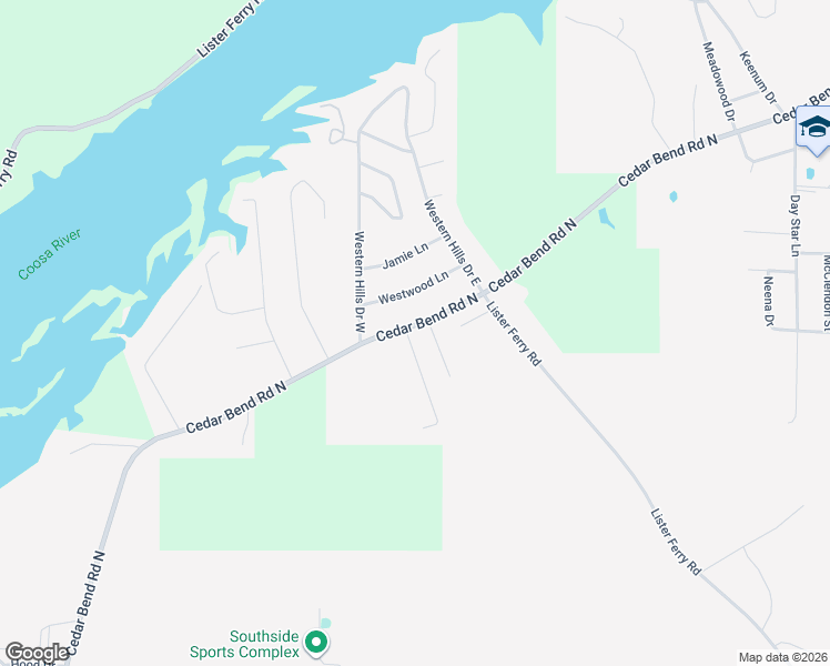 map of restaurants, bars, coffee shops, grocery stores, and more near 1554 Cedar Bend Road North in Gadsden