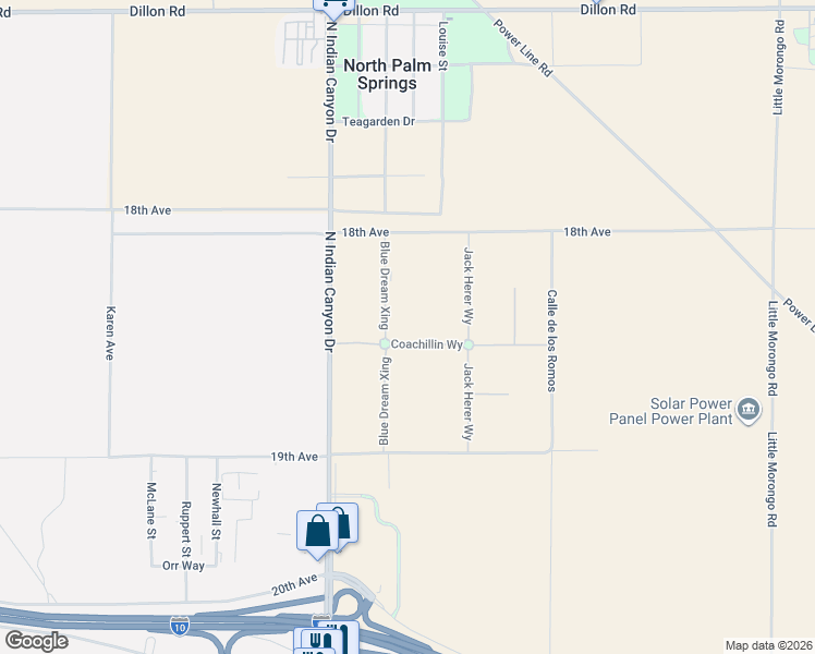 map of restaurants, bars, coffee shops, grocery stores, and more near 64050 18th Avenue in Desert Hot Springs