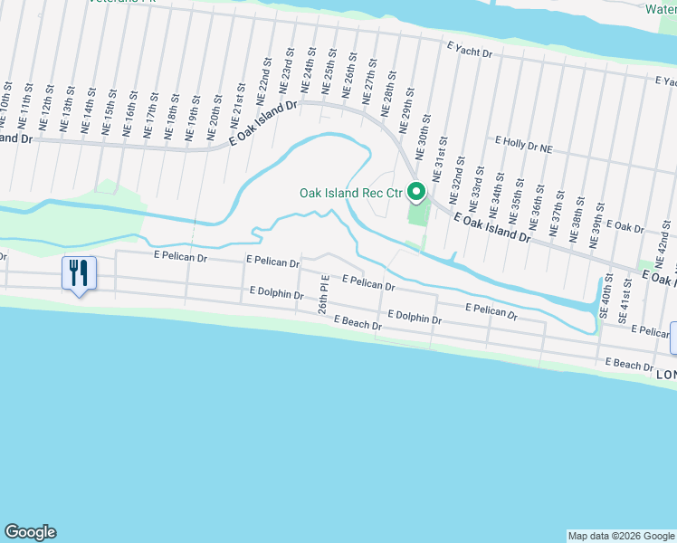 map of restaurants, bars, coffee shops, grocery stores, and more near 2515 Marsh Hen Dr in Oak Island