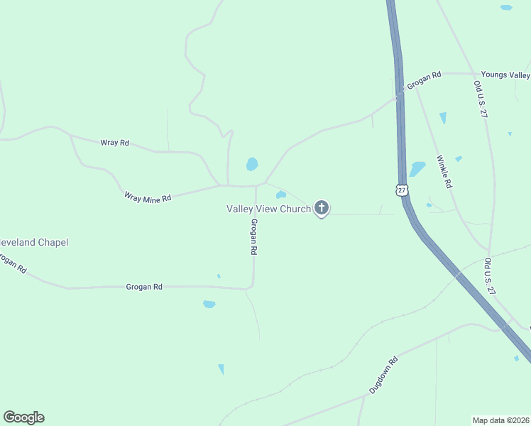 map of restaurants, bars, coffee shops, grocery stores, and more near 487 Grogan Road in Buchanan