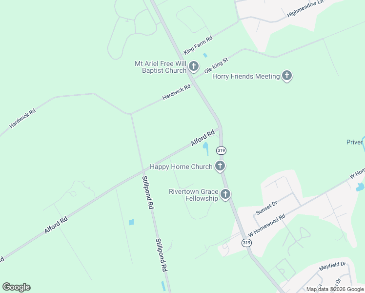 map of restaurants, bars, coffee shops, grocery stores, and more near 1866 Alford Road in Conway