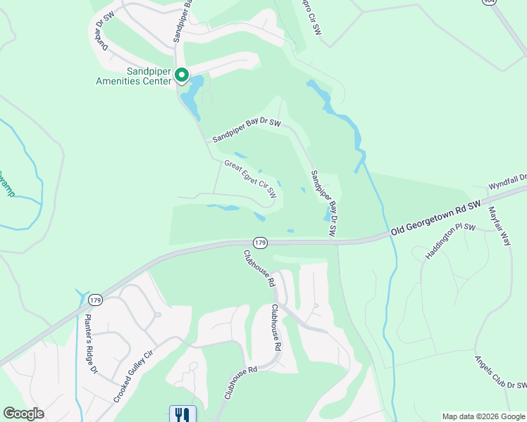 map of restaurants, bars, coffee shops, grocery stores, and more near 932 Great Egret Circle Southwest in Sunset Beach