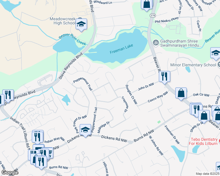 map of restaurants, bars, coffee shops, grocery stores, and more near 1030 Brockdell Court in Norcross