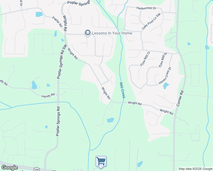map of restaurants, bars, coffee shops, grocery stores, and more near 5727 Islington Drive in Hiram