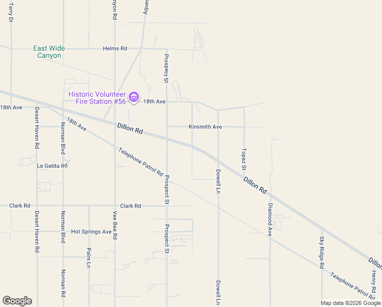map of restaurants, bars, coffee shops, grocery stores, and more near 73360 Dillon Road in Desert Hot Springs