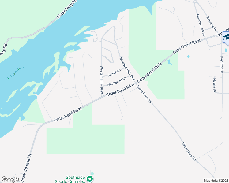 map of restaurants, bars, coffee shops, grocery stores, and more near 1554 Cedar Bend Road North in Gadsden