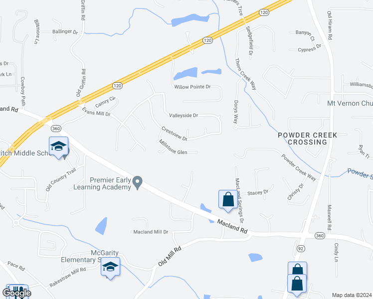 map of restaurants, bars, coffee shops, grocery stores, and more near 211 Mill Stone Glen in Dallas