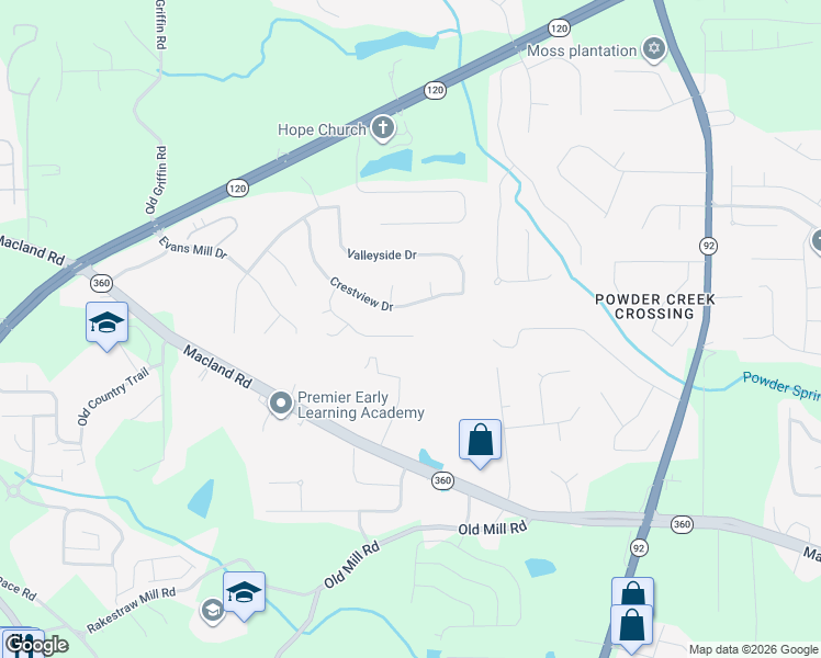 map of restaurants, bars, coffee shops, grocery stores, and more near 259 Mill Stone Glen in Dallas