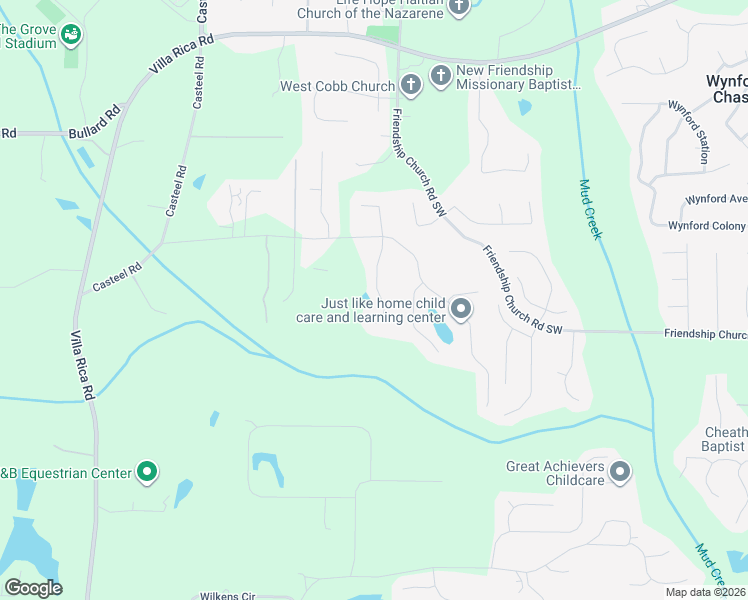 map of restaurants, bars, coffee shops, grocery stores, and more near 1532 Jade Cove Drive in Powder Springs