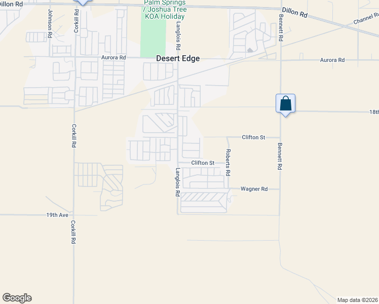 map of restaurants, bars, coffee shops, grocery stores, and more near 18070 Langlois Road in Desert Hot Springs