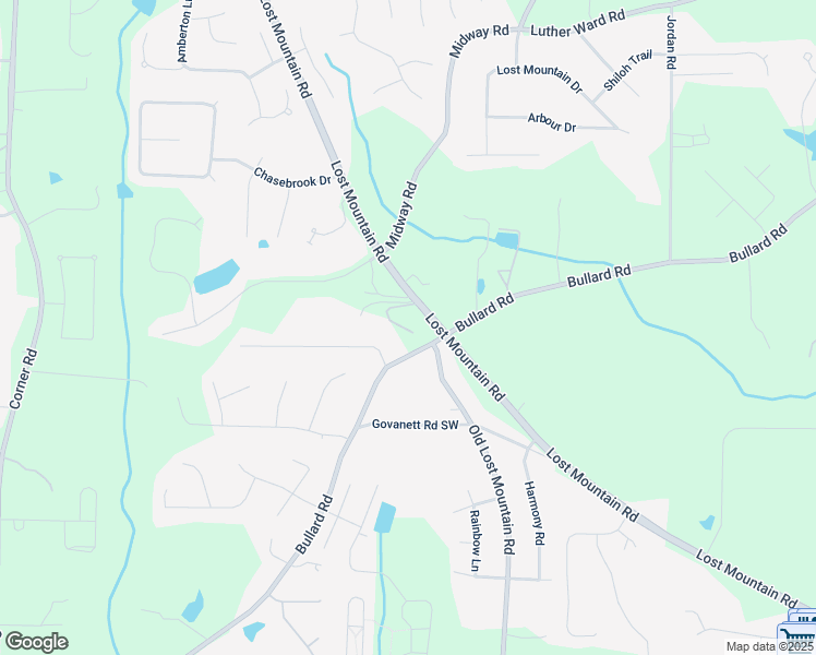 map of restaurants, bars, coffee shops, grocery stores, and more near 1530 Lost Mountain Road in Powder Springs