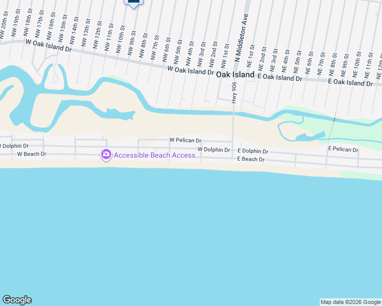 map of restaurants, bars, coffee shops, grocery stores, and more near 216 West Beach Drive in Oak Island