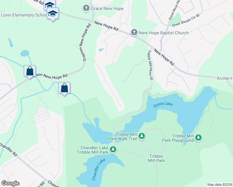 map of restaurants, bars, coffee shops, grocery stores, and more near 2065 Meyers Drive in Lawrenceville