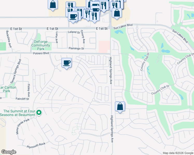 map of restaurants, bars, coffee shops, grocery stores, and more near 178 Potter Creek in Beaumont