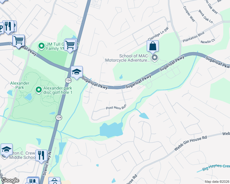 map of restaurants, bars, coffee shops, grocery stores, and more near 993 Huntsman Trce in Lawrenceville
