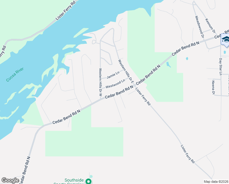 map of restaurants, bars, coffee shops, grocery stores, and more near 1554 Cedar Bend Road North in Gadsden