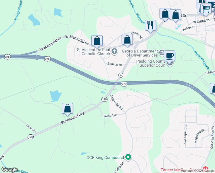 map of restaurants, bars, coffee shops, grocery stores, and more near 301 Buchanan Street in Dallas
