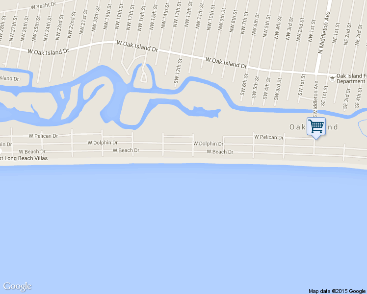 map of restaurants, bars, coffee shops, grocery stores, and more near 1010 West Beach Drive in Oak Island