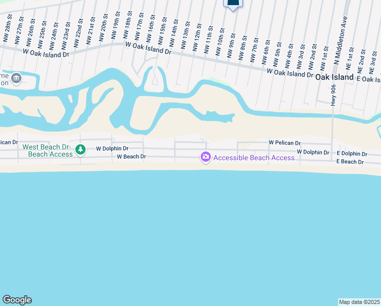 map of restaurants, bars, coffee shops, grocery stores, and more near 1010 W Beach Dr in Oak Island