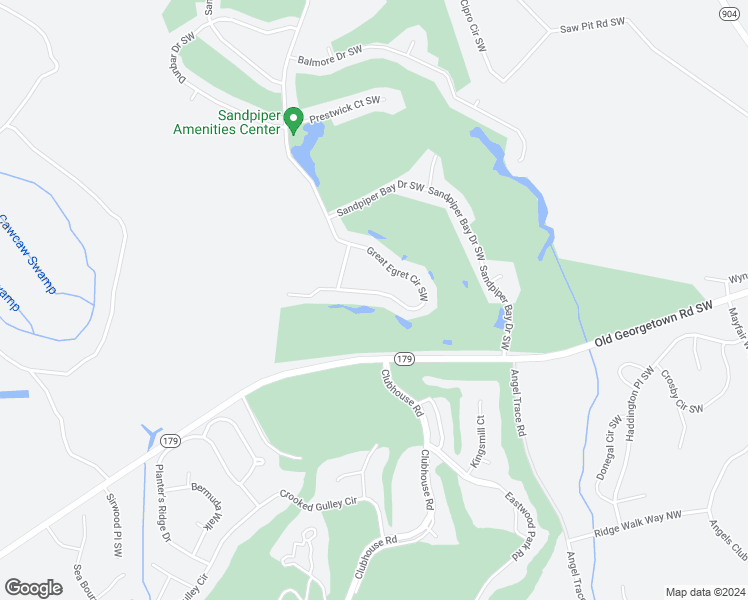 map of restaurants, bars, coffee shops, grocery stores, and more near 973 Great Egret Circle Southwest in Sunset Beach