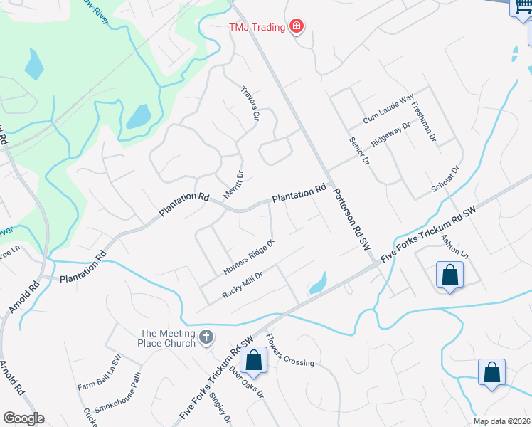map of restaurants, bars, coffee shops, grocery stores, and more near 1911 Hunters Ridge Drive in Lawrenceville