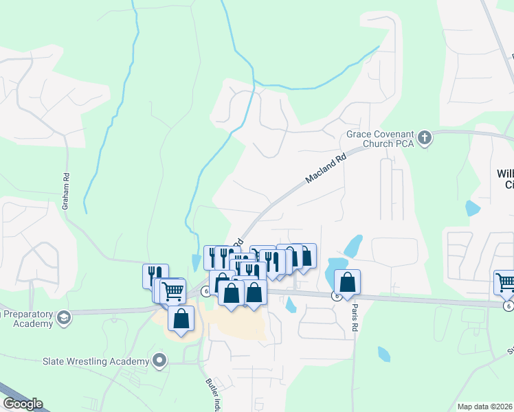 map of restaurants, bars, coffee shops, grocery stores, and more near 18 Sunset Drive in Dallas