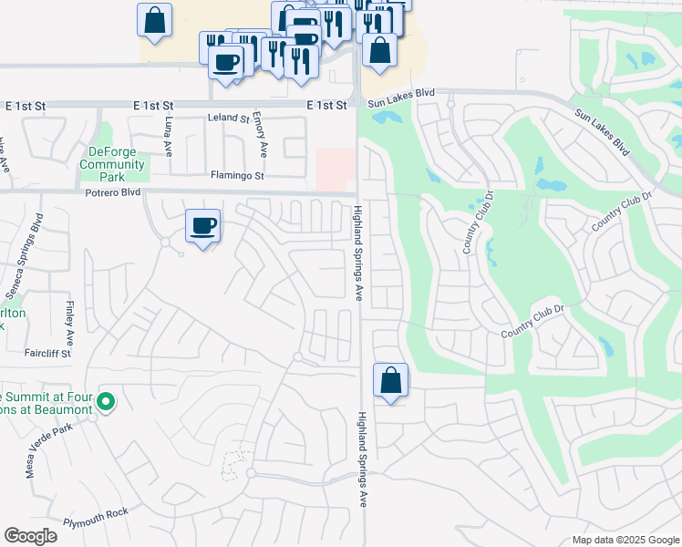 map of restaurants, bars, coffee shops, grocery stores, and more near 1693 Piper Creek in Beaumont