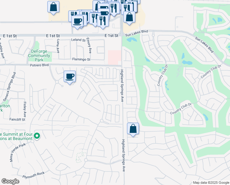 map of restaurants, bars, coffee shops, grocery stores, and more near 1693 Piper Creek in Beaumont