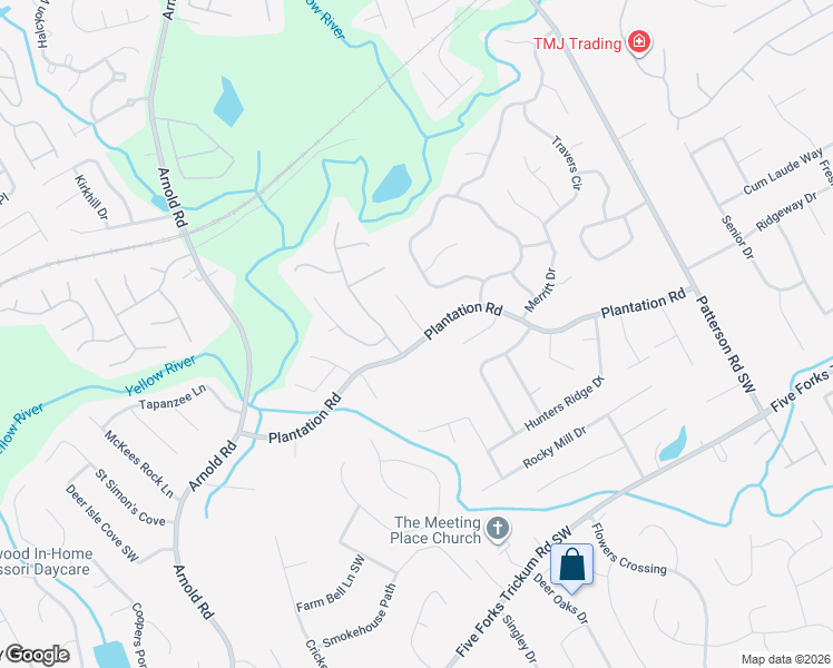 map of restaurants, bars, coffee shops, grocery stores, and more near 355 Plantation View Drive in Lawrenceville