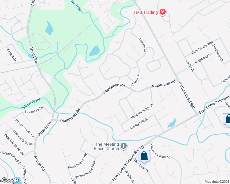 map of restaurants, bars, coffee shops, grocery stores, and more near 2041 Spring End Court in Lawrenceville