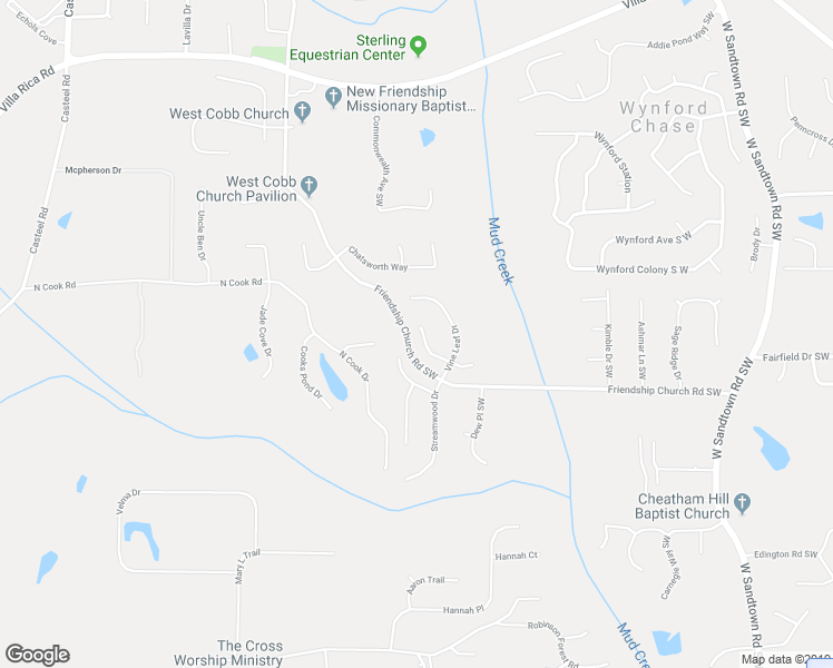 map of restaurants, bars, coffee shops, grocery stores, and more near 3281 Fruitwood Lane in Powder Springs