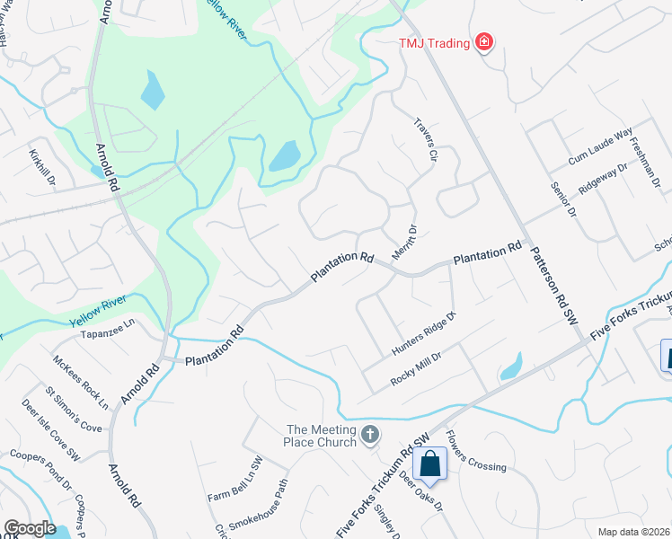 map of restaurants, bars, coffee shops, grocery stores, and more near 2086 Plantation Road in Lawrenceville