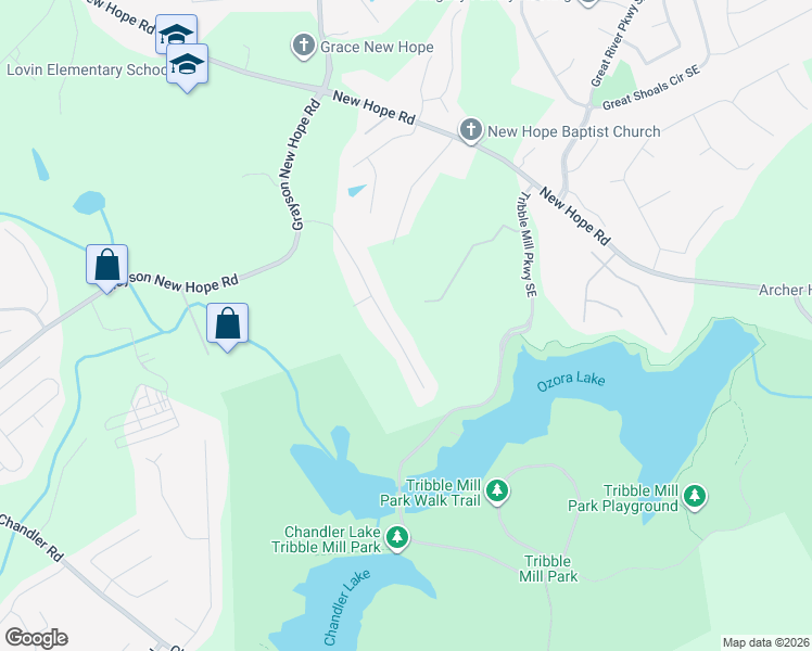 map of restaurants, bars, coffee shops, grocery stores, and more near 2065 Meyers Drive in Lawrenceville