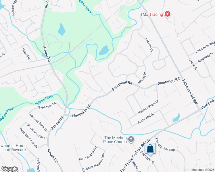 map of restaurants, bars, coffee shops, grocery stores, and more near 355 Plantation View Drive in Lawrenceville
