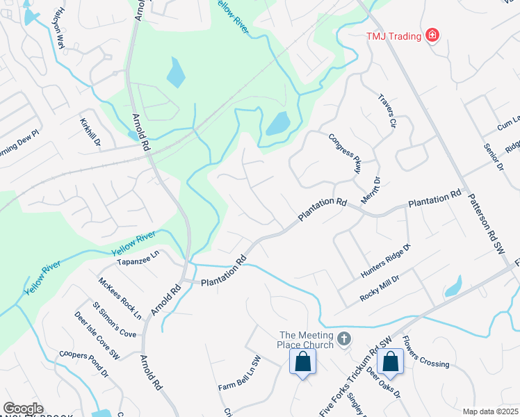 map of restaurants, bars, coffee shops, grocery stores, and more near 297 Birchmore Walk in Lawrenceville