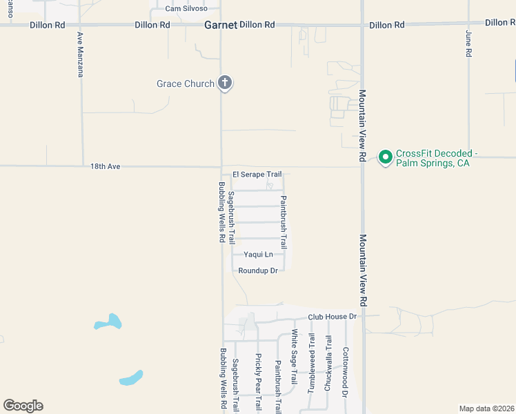 map of restaurants, bars, coffee shops, grocery stores, and more near 67580 El Sombrero Lane in Desert Hot Springs