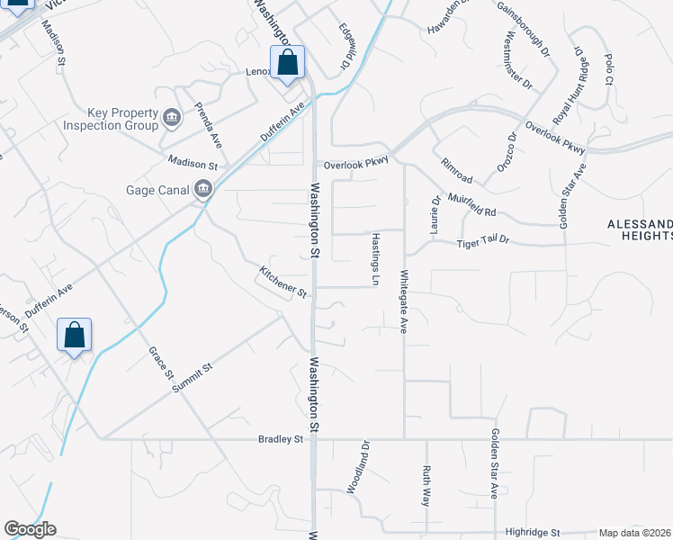 map of restaurants, bars, coffee shops, grocery stores, and more near 1656 Dunkirk Lane in Riverside