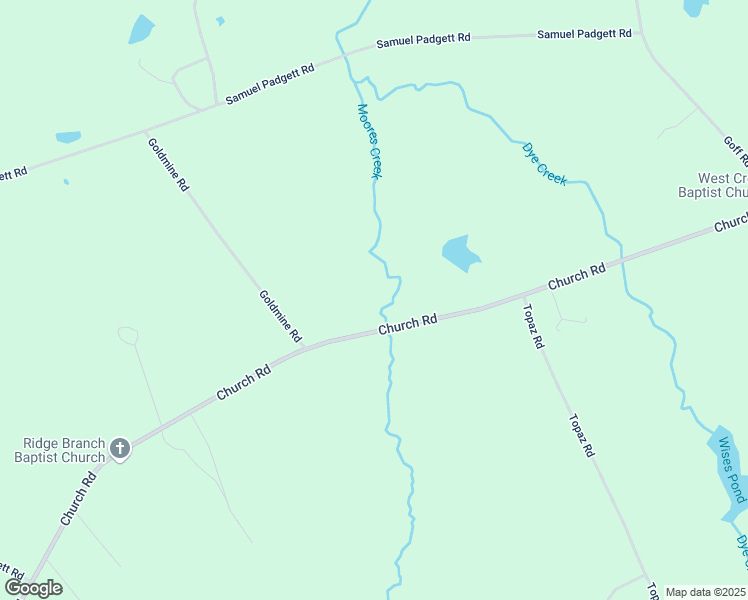 map of restaurants, bars, coffee shops, grocery stores, and more near 838 Church Road in Ridge Spring