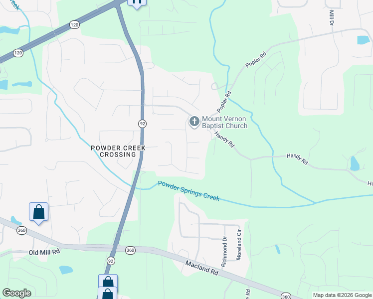 map of restaurants, bars, coffee shops, grocery stores, and more near 176 Georgias Ln in Dallas