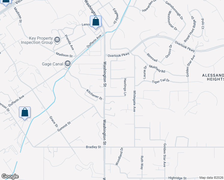 map of restaurants, bars, coffee shops, grocery stores, and more near 1656 Dunkirk Lane in Riverside