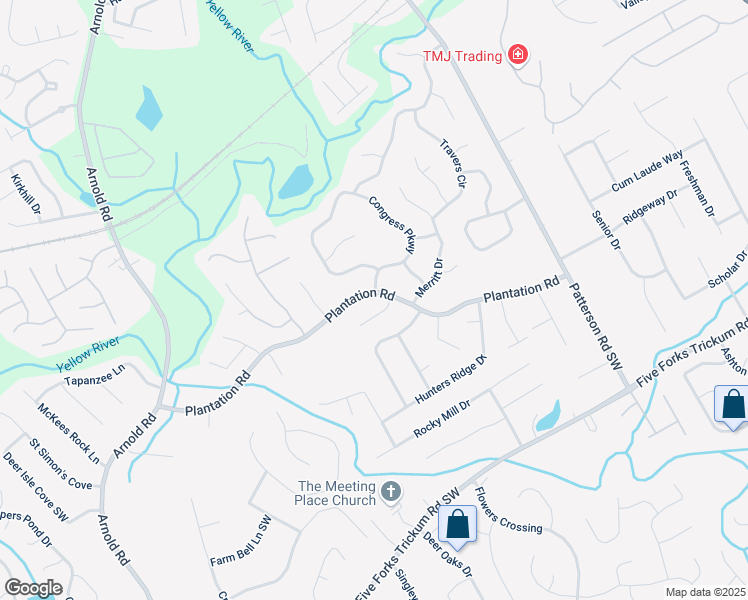 map of restaurants, bars, coffee shops, grocery stores, and more near 2056 Plantation Road in Lawrenceville