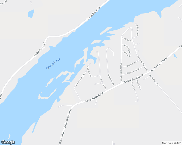 map of restaurants, bars, coffee shops, grocery stores, and more near 2751 River Run Road in Gadsden