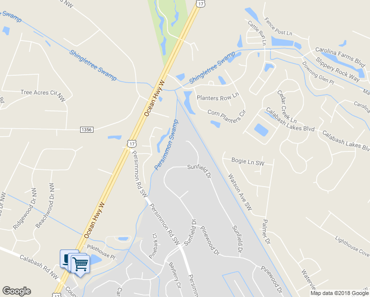 map of restaurants, bars, coffee shops, grocery stores, and more near 5 Mashie Court Southwest in Carolina Shores