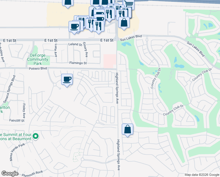 map of restaurants, bars, coffee shops, grocery stores, and more near 1687 Lewis Creek in Beaumont