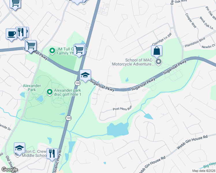 map of restaurants, bars, coffee shops, grocery stores, and more near 968 Treymont Way Southwest in Lawrenceville