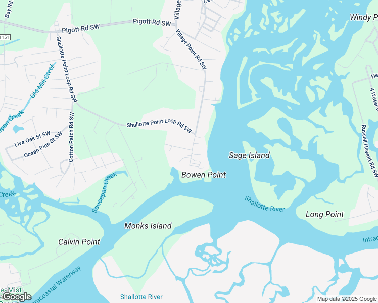 map of restaurants, bars, coffee shops, grocery stores, and more near 1733 Village Point Road Southwest in Shallotte